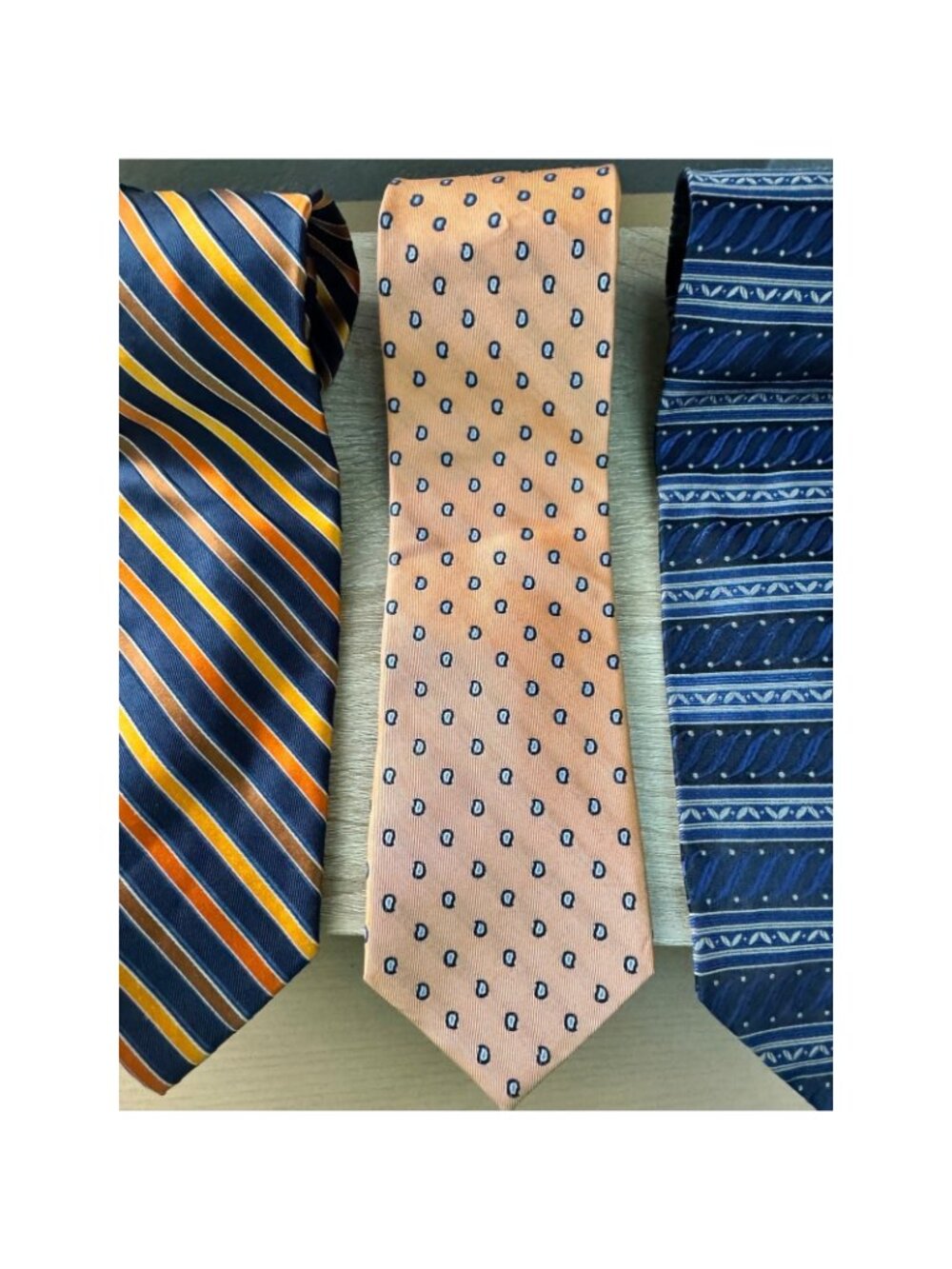 Roundtree & Yorke Silk Ties – Set of 3 – Striped, Geometric, and Patterned - Picture 3 of 16